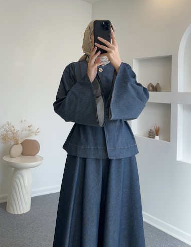 3120 likralı  Marcel kot etek takım