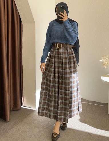 230 kemerli ekose etek - mavi