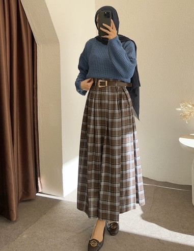 230 kemerli ekose etek - mavi