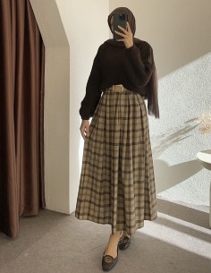 230 kemerli ekose etek - Bej