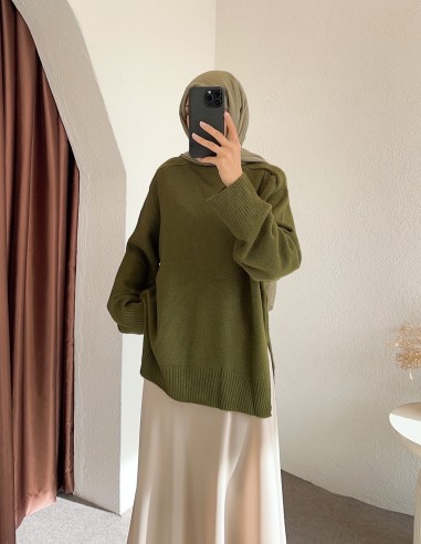 041 oversize kazak - yeşil