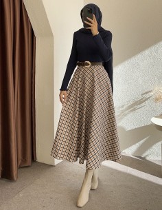 2226 ekose etek - lacivert