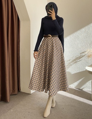 2226 ekose etek - lacivert