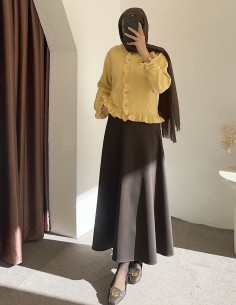 8759 fırfır hırka - sarı 2