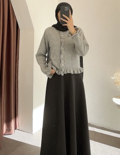 8759 fırfır hırka - Gri 2