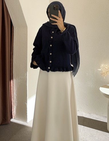 8759 fırfır hırka - lacivert