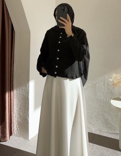 8759 fırfır hırka - Siyah