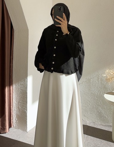 8759 fırfır hırka - Siyah