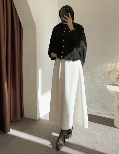 8759 fırfır hırka - Siyah