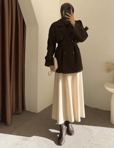 2350 kısa kaban - kahverengi 2