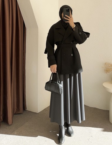 2350 kısa kaban -Siyah