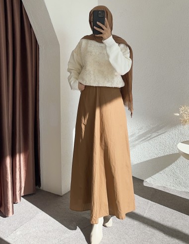 D29062 pamuklu etek- taba