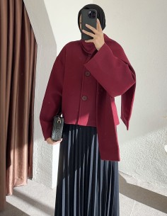 D30046 atkılı kaban - bordo