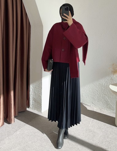 D30046 atkılı kaban - bordo