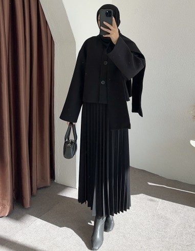 D30046 atkılı kaban -Siyah