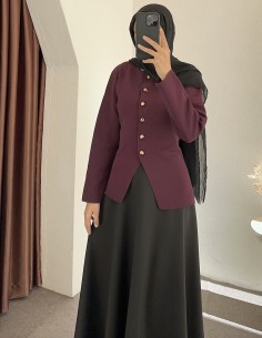 3164 düğmeli hırka -Bordo