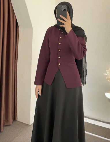 3164 düğmeli hırka -Bordo