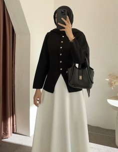 3164 düğmeli hırka - Siyah