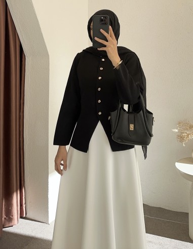 3164 düğmeli hırka - Siyah