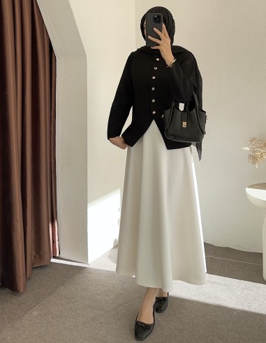 3164 düğmeli hırka - Siyah