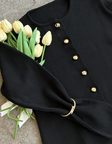 3164 düğmeli hırka - Siyah