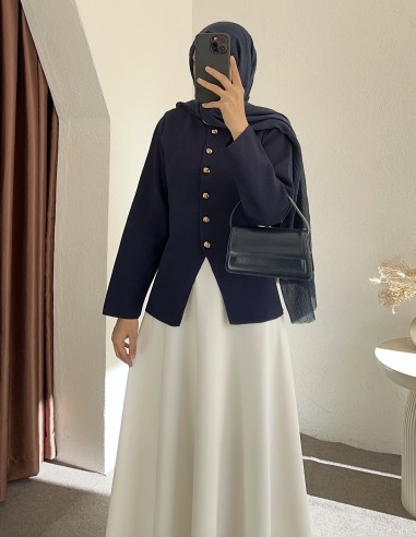 3164 düğmeli hırka - lacivert