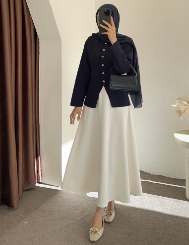 3164 düğmeli hırka - lacivert