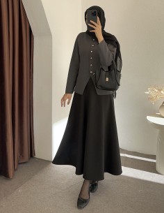 3164 düğmeli hırka - antrasit 2