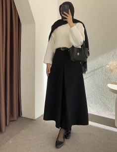 7058 viskon etek - siyah