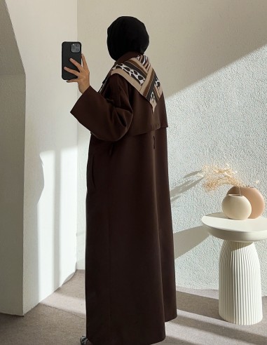 7589 astarlı trençkot Kahverengi