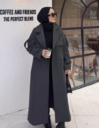 2336 kaşe kaban - gri