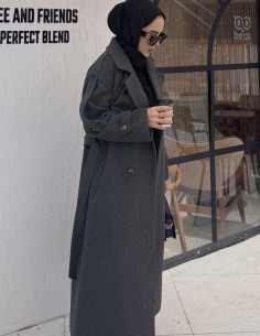 2336 kaşe kaban - gri 2