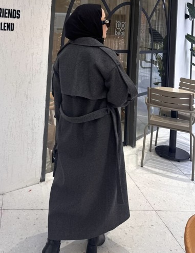 2336 kaşe kaban - gri