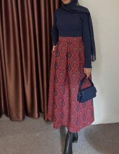 E-367 desenli etek - Bordo 2