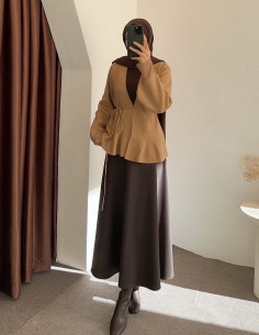 013 kuşaklı hırka - camel 2