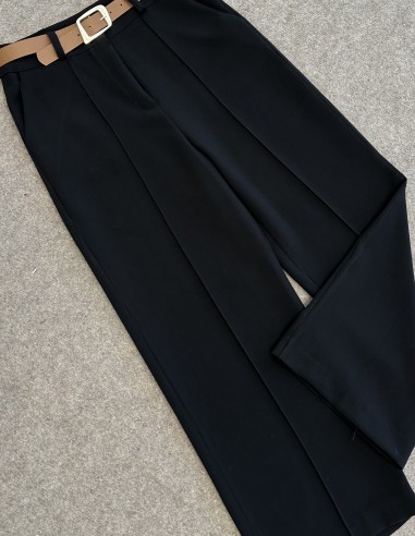 1020 nervür dikişli pantolon -Siyah