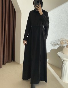 720N düğmeli elbise - Siyah 2