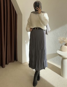 30104 bürümcük etek - Gri