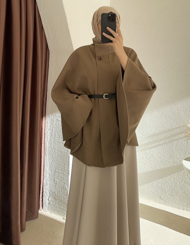 50725 hakim yaka kemerli panço - camel