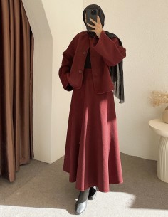 HK26080 ceket takım - bordo