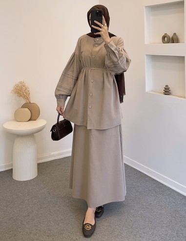 8565 tencel takım - vizon