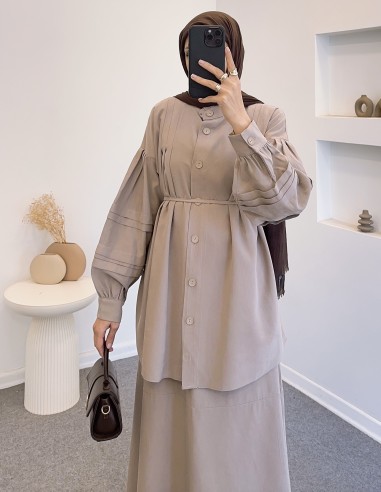 8565 tencel takım - vizon