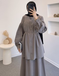 8565 tencel takım -gri 2