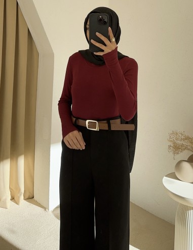 3102 parmak geçmeli badi-Bordo