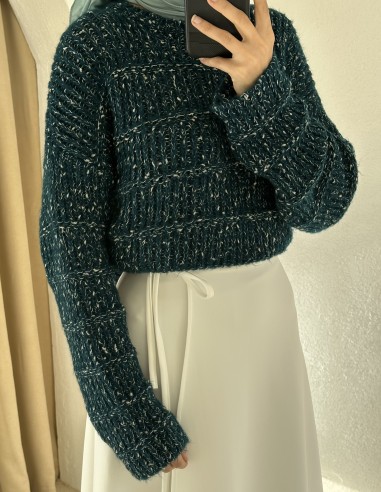 A1004 ponponlu kazak - Yeşil