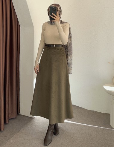 1268 Süet etek - Yeşil