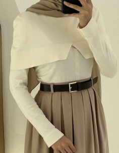 4891 kemerli tensel etek -Bej 2