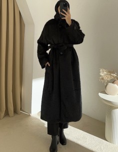 26133 oversize tüylü kaban...