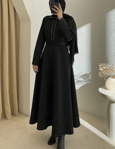 2914 scuba elbise - siyah