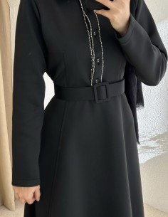 2914 scuba elbise - siyah 2